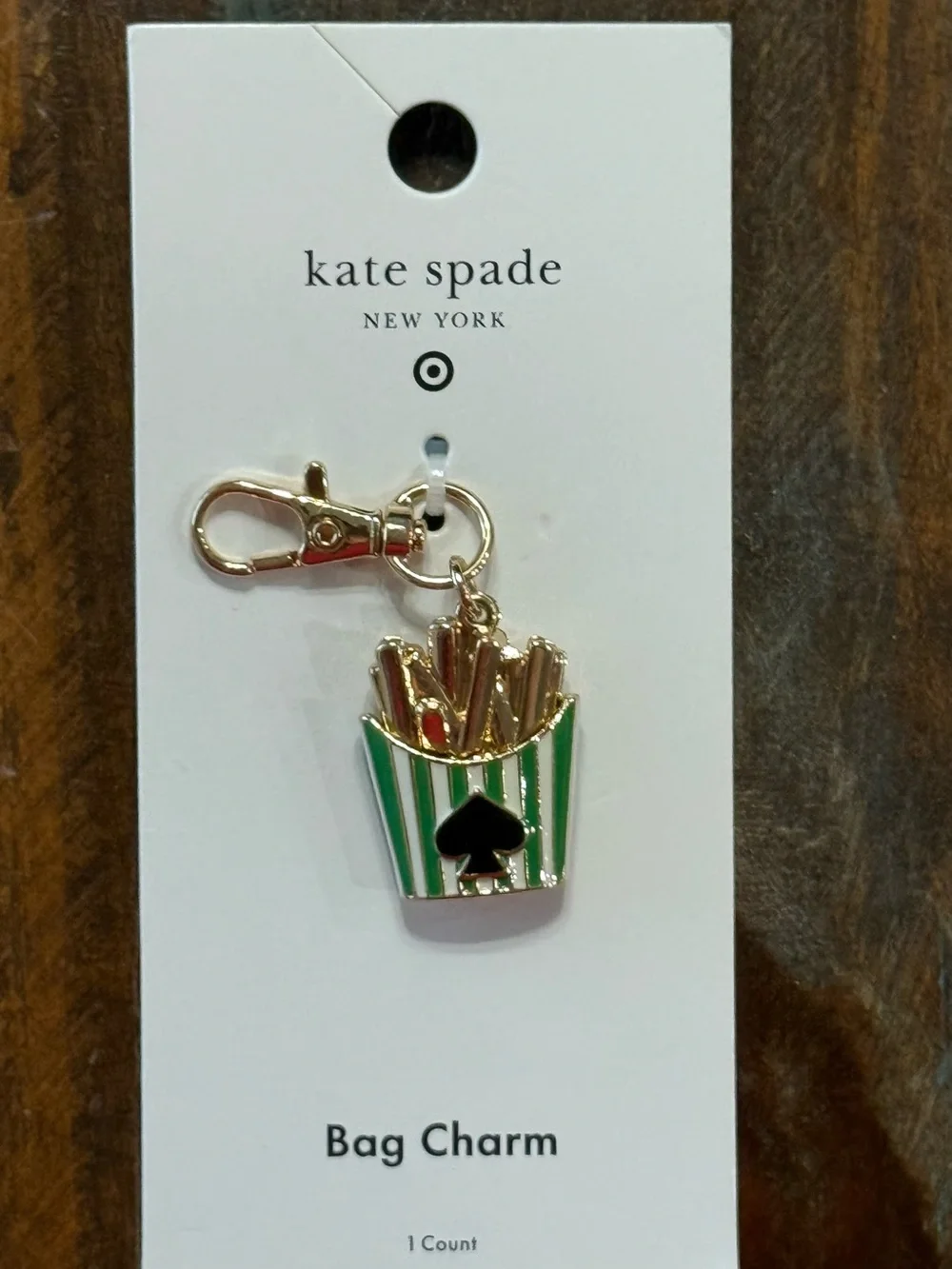 kate spade x Target Ltd Edition Whimsical French Fries Bag Charm Keychain NWT